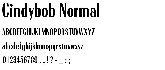 Cindybob Normal font